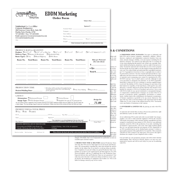 EDDM Marketing Order Form