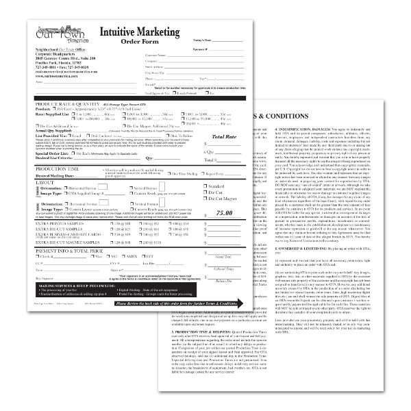 Intuitive Marketing Order Form