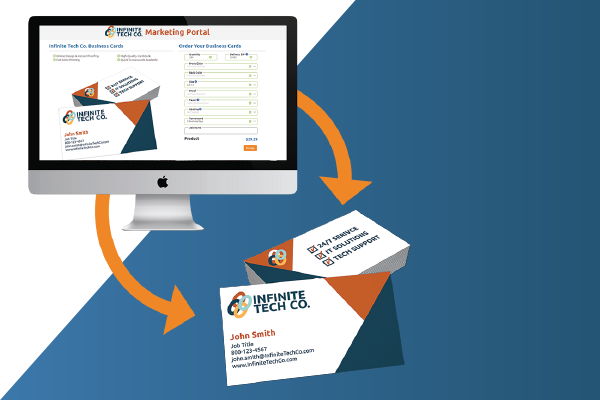 Online ordering portal for business cards and other marketing materials.