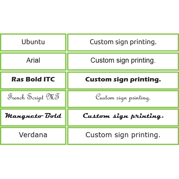 Custom Sign Fonts
