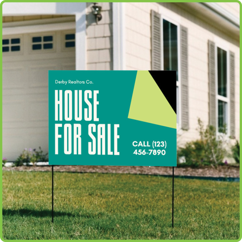 Real estate sign design ideas for including large text on for sale yard signs.