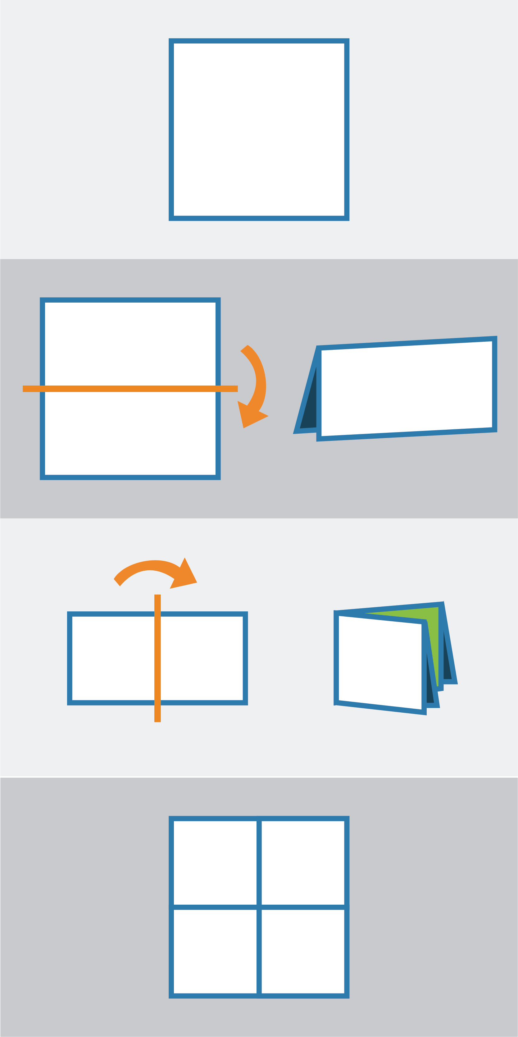 How a french fold brochure works.