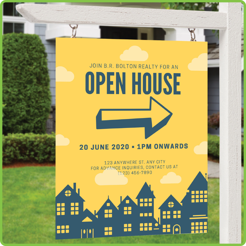 Using arrows within your real estate directional sign design.