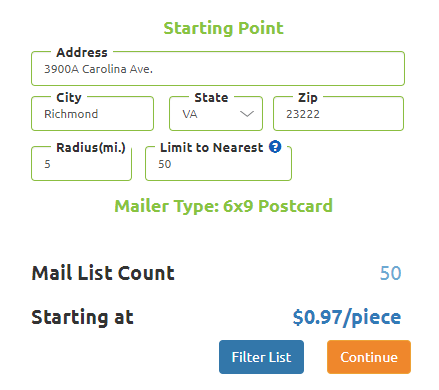 Proximity Mail List Tool