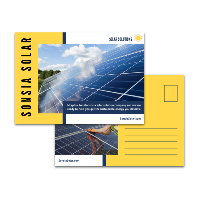 Postcards for solar industry marketing.