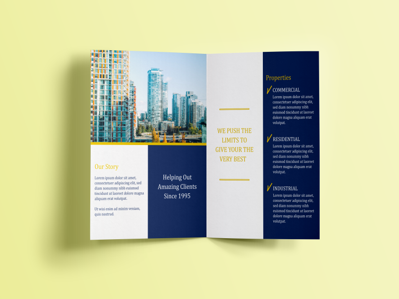 11x17 half fold brochure template.