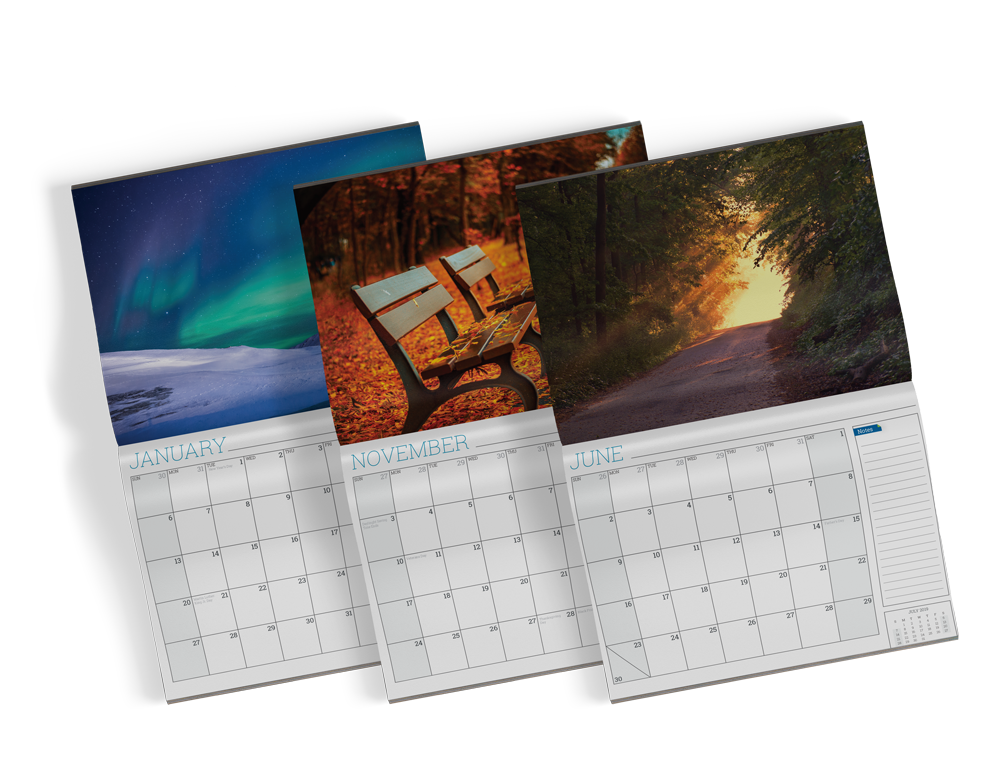 Printing calendars with Conquest Graphics will ensure you get the high quality and fast speeds you expect from an online printer.