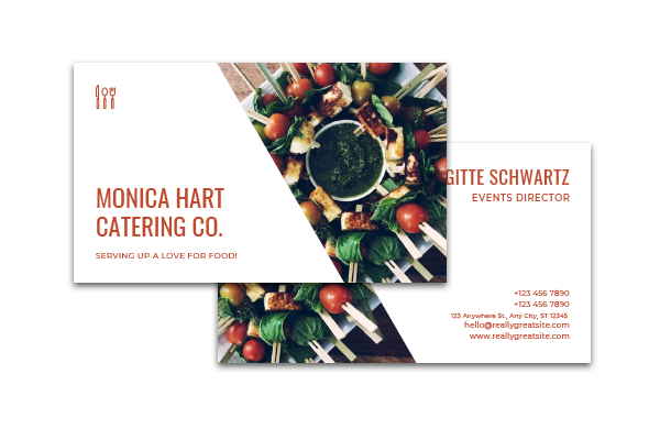 Business cards for food and beverage businesses.