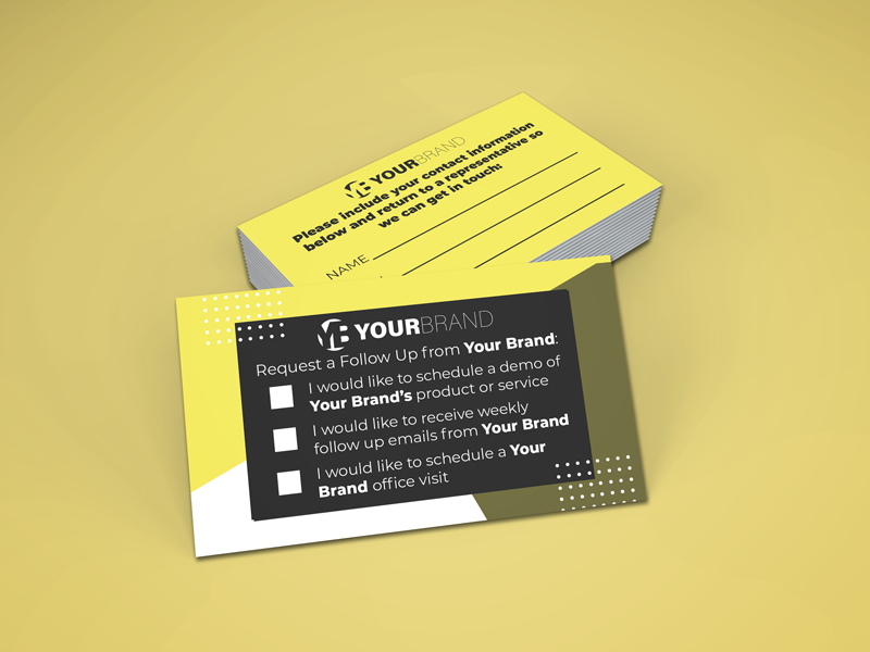 A free design template that can be used to design your own follow-up or info-request cards for your clients to let you know how they prefer to receive communications.