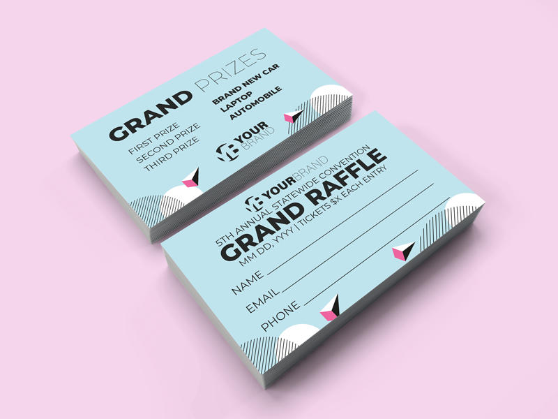 This free raffle ticket design template can be used to design your very own multipurpose business cards.