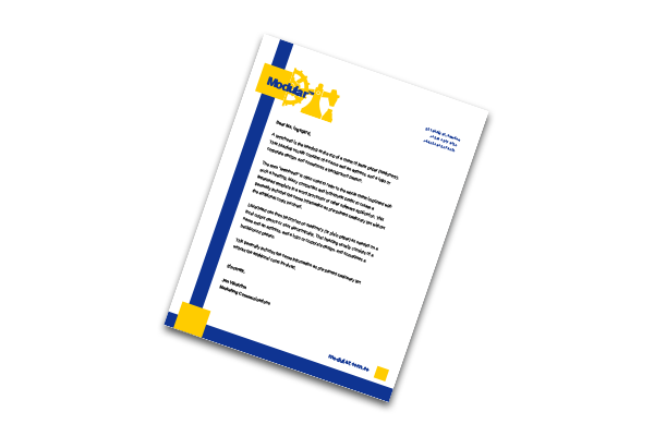 Letterhead for manufacturing businesses.