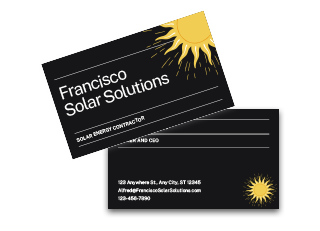 Business Cards For Solar Companies