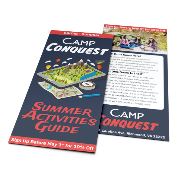 Summer Camp Promotional Rack Cards